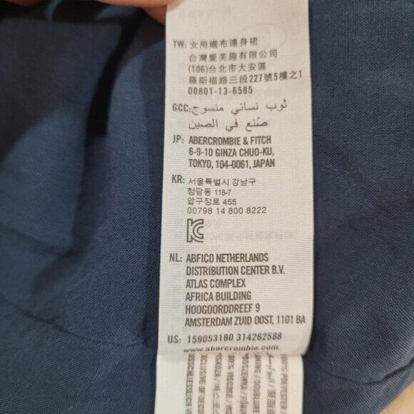 Abercrombie and Fitch Blue Floral Satin Lace V-Neck Slip Dress - Size Small - Picture 7 of 11